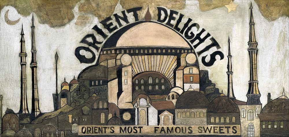 Orient delight orient's most famous sweets( 1920) vintage illustration. Original public domain image from The Smithsonian…