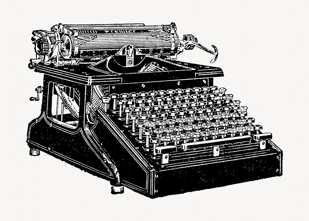 Typewriter vintage illustration. Remixed by rawpixel. 