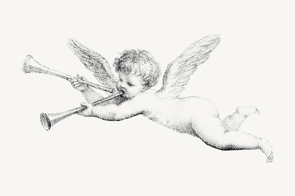 Cherub vintage illustration. Remixed by rawpixel. 