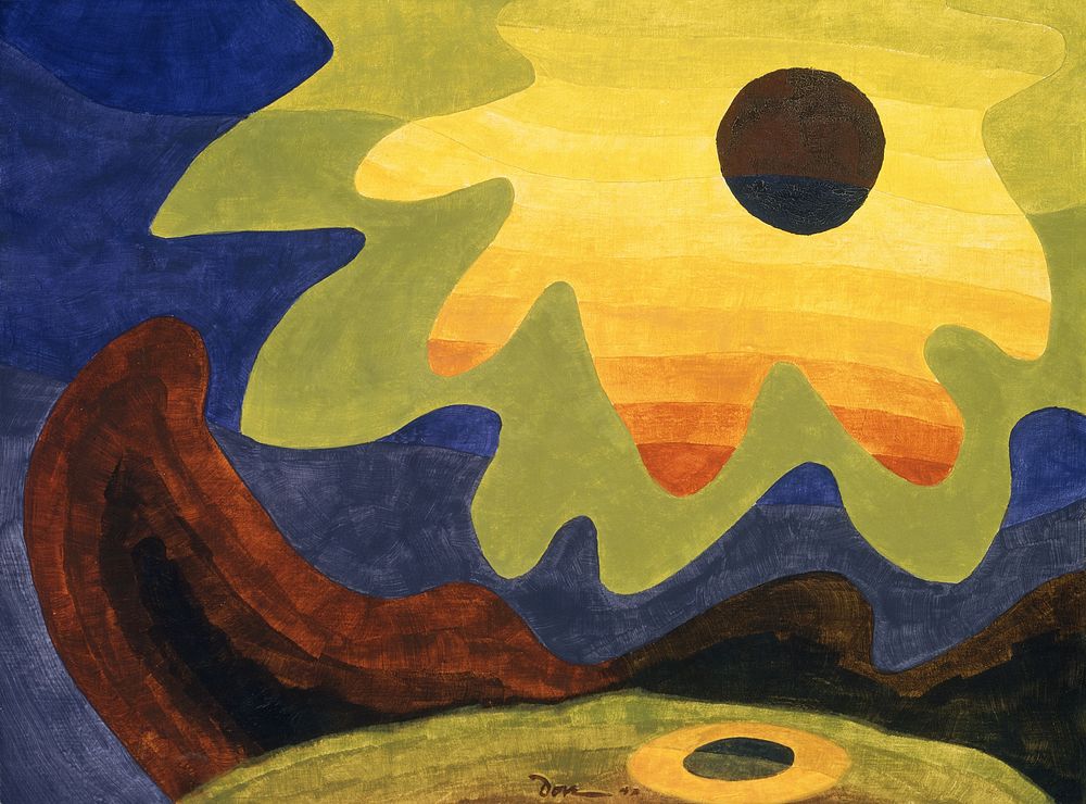 Sun (1943) vintage illustration by Arthur Dove. Original public domain image from The Smithsonian Institution. Digitally…