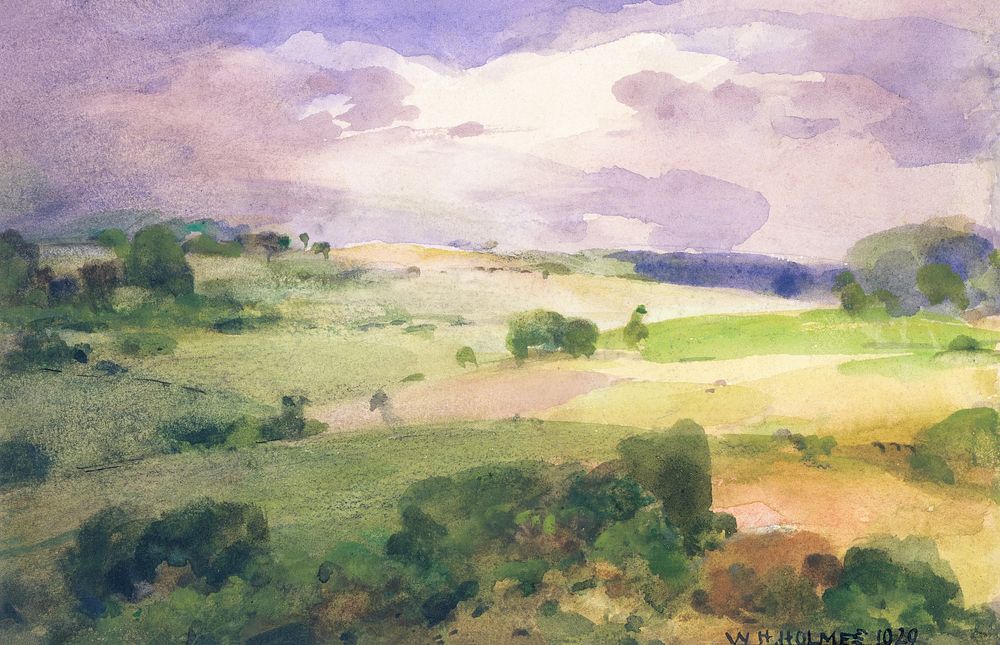 The Maryland Fields (1929) vintage painting by William Henry Holmes. Original public domain image from The Smithsonian…