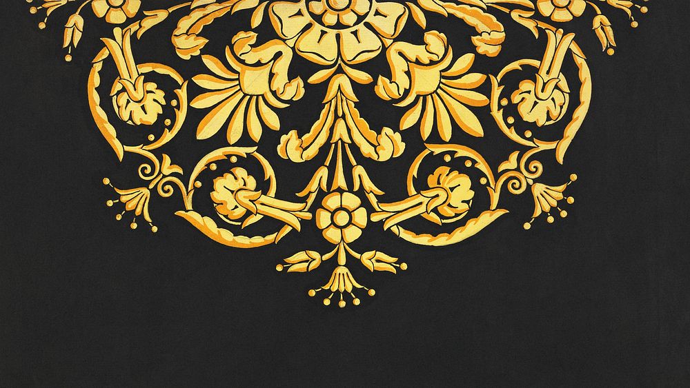 A palmette ornament on black ground (1805–1810) ornamental textile design. Original public domain image from The Smithsonian…