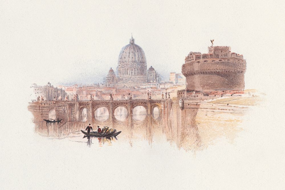  Rome, Castle of St. Angelo. Original public domain image from Yale Center for British Art. Digitally enhanced by rawpixel.
