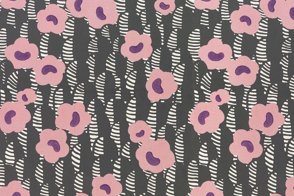Vintage pink flower pattern background. Remixed by rawpixel. 