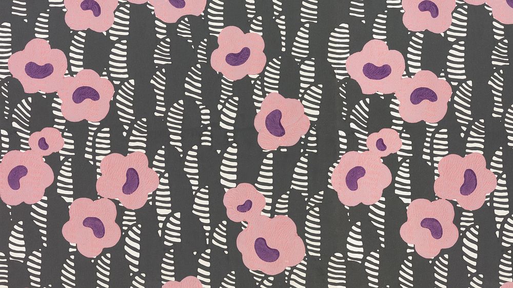 Vintage pink flower desktop wallpaper. Remixed by rawpixel. 