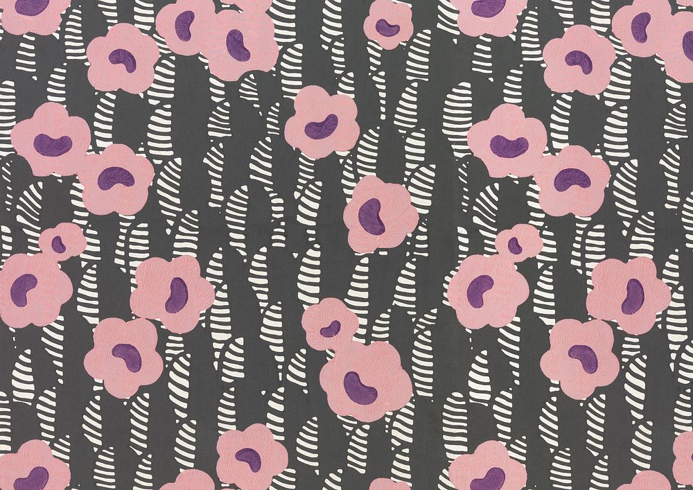 Vintage pink flower pattern background. Remixed by rawpixel.