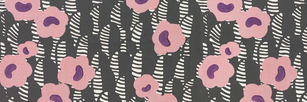 Vintage pink flower pattern banner. Remixed by rawpixel.