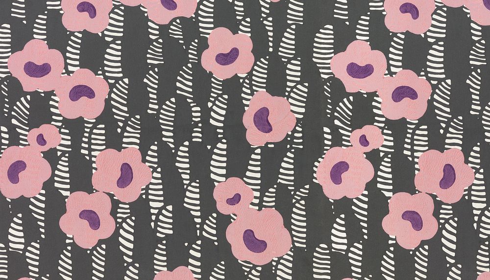 Vintage pink flower pattern background. Remixed by rawpixel.