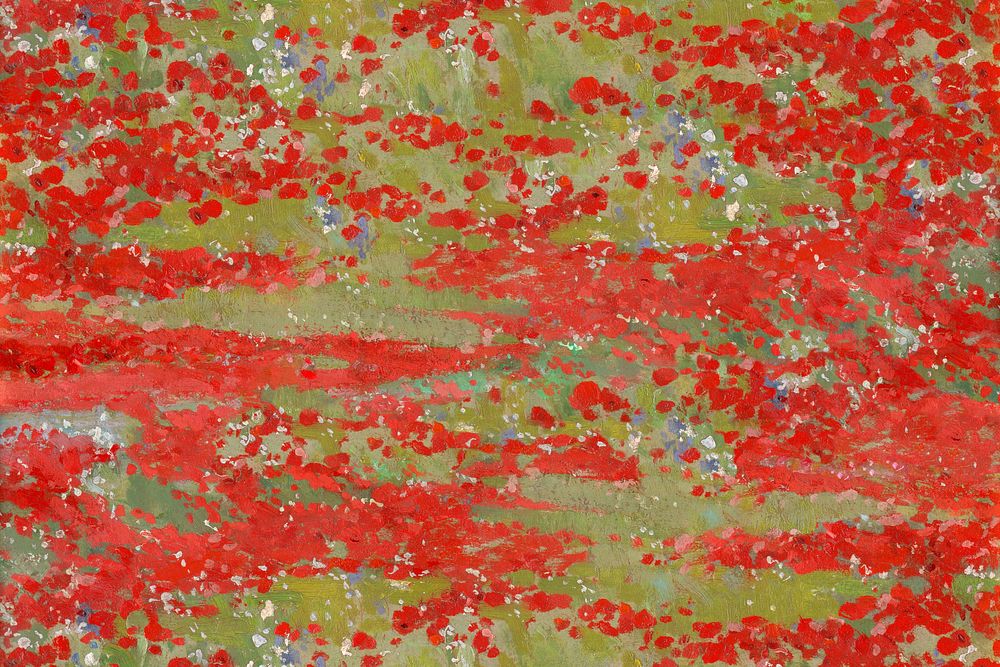 Red flower field background. Remixed by rawpixel. 