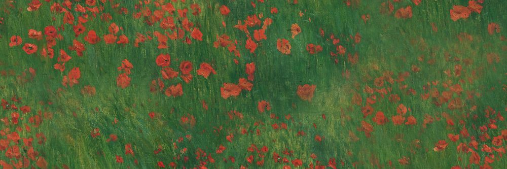 Red poppies field banner. Remixed by rawpixel.