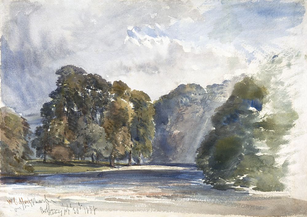 On the Wharfe, Bolton Abbey (1858) watercolor by William Callow. Original public domain image from The MET Museum. Digitally…
