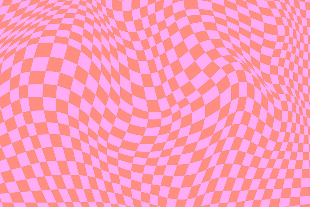 Pink distorted checkered background, retro pattern