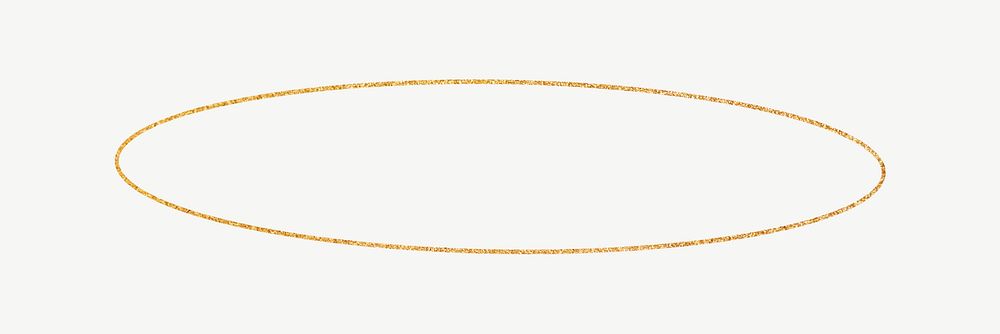 Gold oval line design element psd