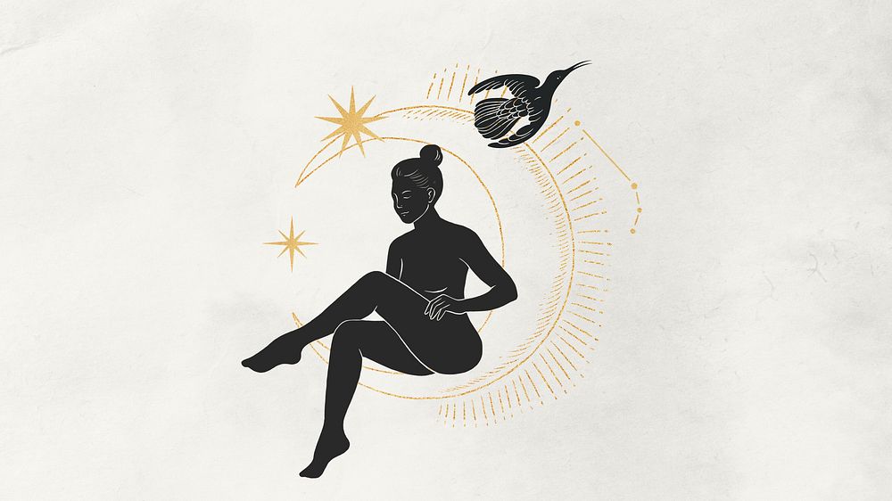 Woman silhouette, spiritual desktop wallpaper
