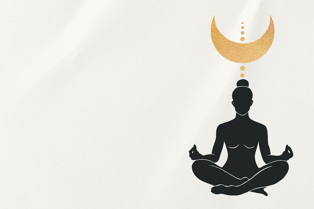 Meditation silhouette on white background