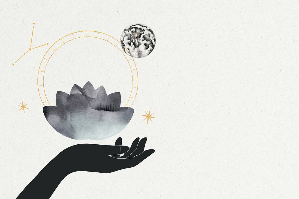 Lotus flower illustration, spiritual background