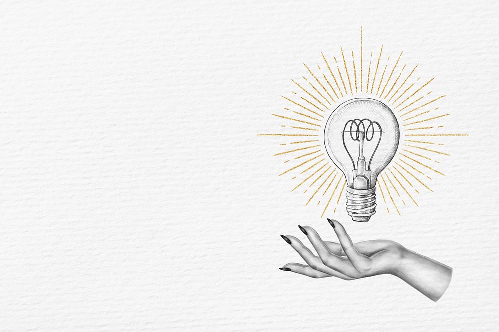 Light bulb illustration, white background