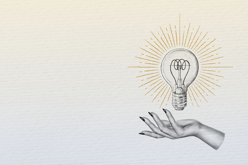 Vintage light bulb illustration background