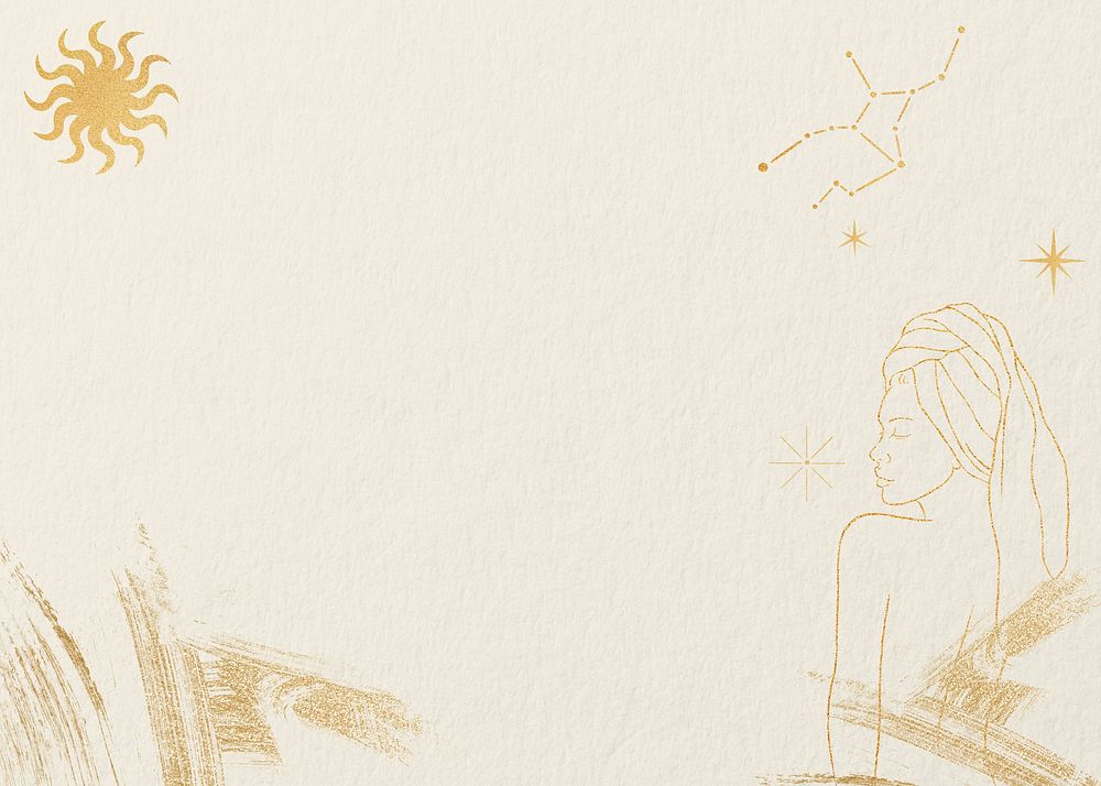 Woman gold illustration, white background