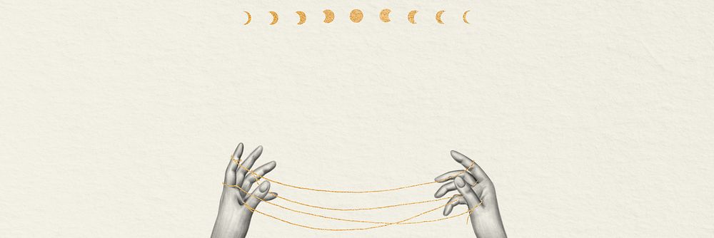 Hands illustration, white textured background