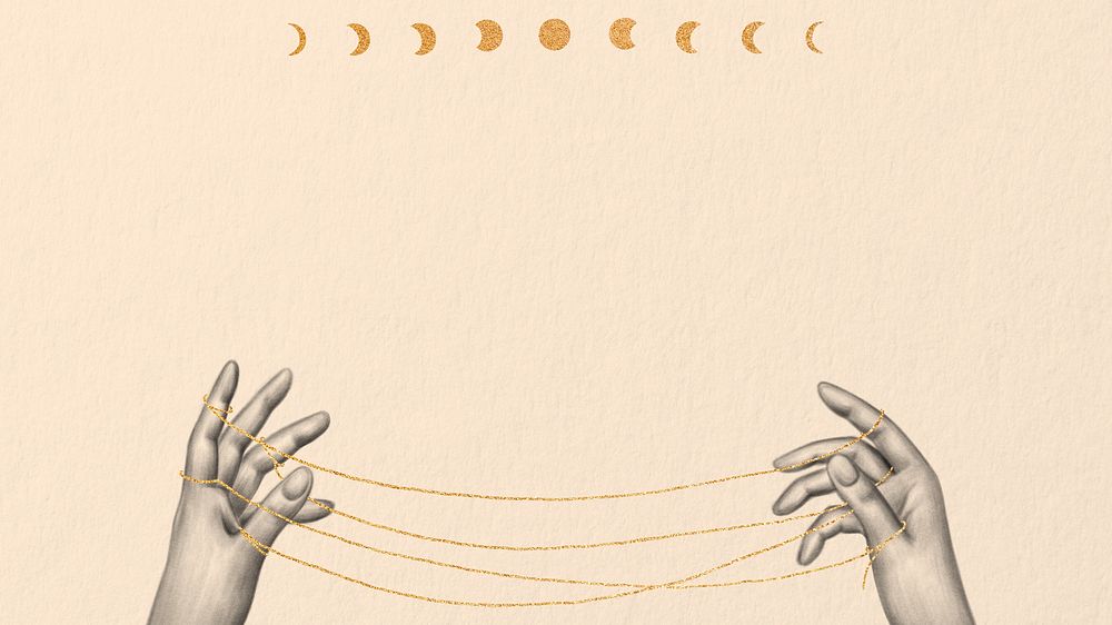 String hand illustration, spiritual desktop wallpaper