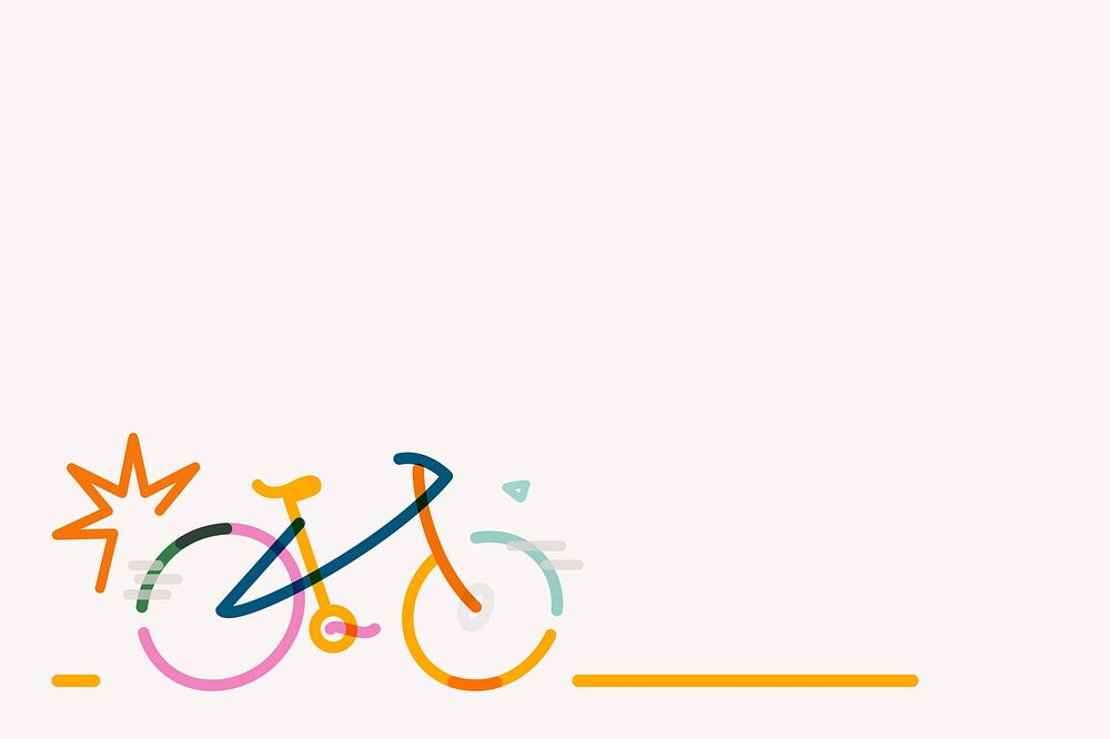 Bicycle doodle border, white background