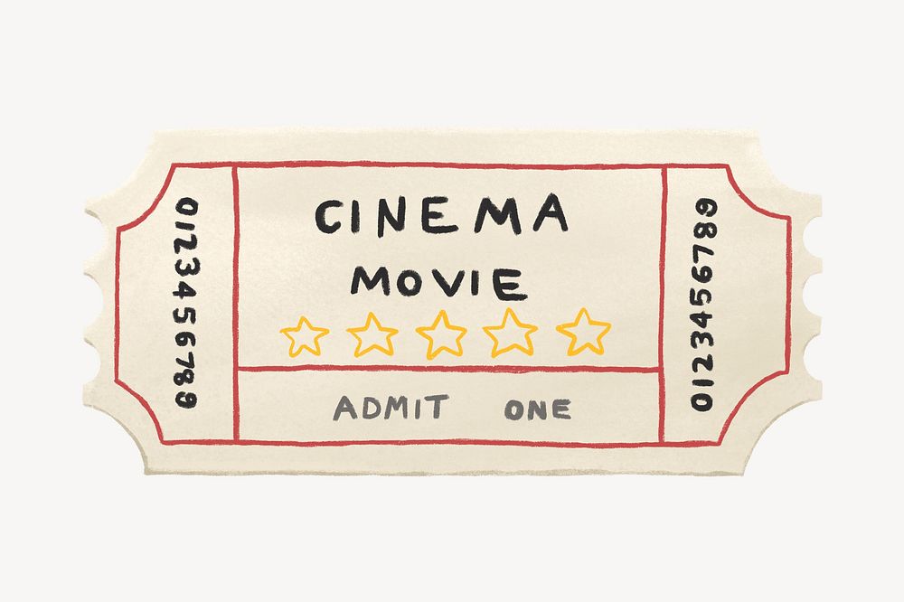 Movie ticket, entertainment illustration