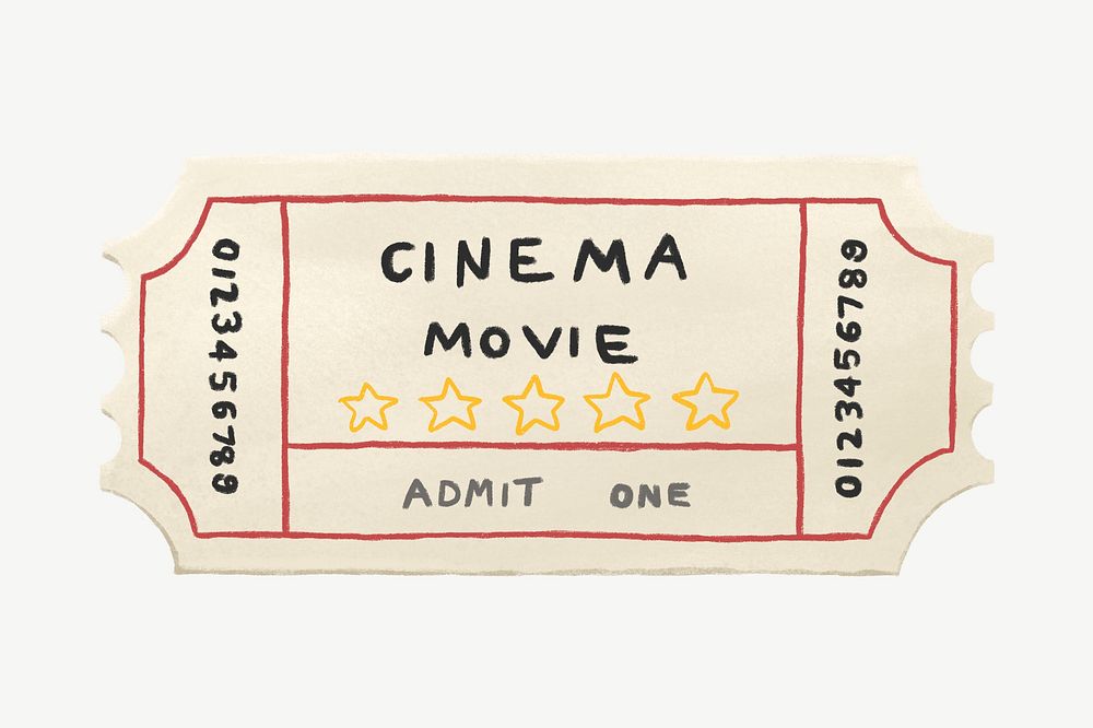 Movie ticket, entertainment design element psd