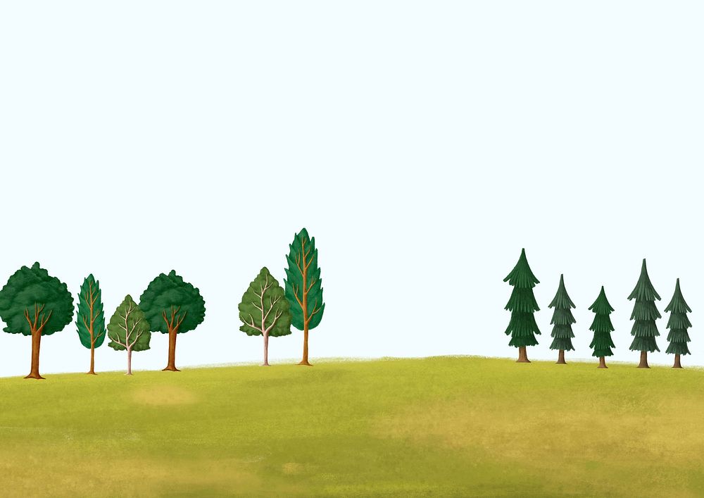 Green tree environment aesthetic illustration background