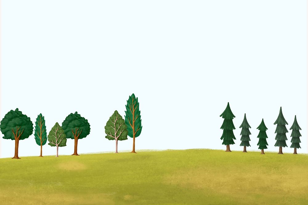 Green tree environment aesthetic illustration background