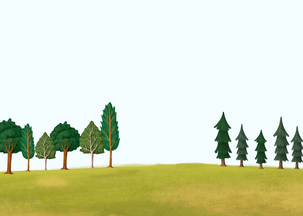 Green tree environment aesthetic illustration background