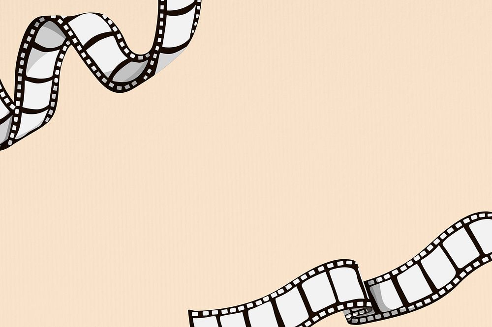 Film reel border background, cream design