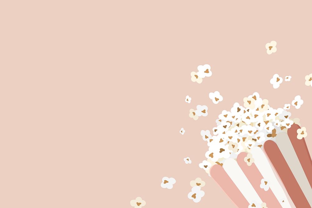 Movie popcorn border background, pink design