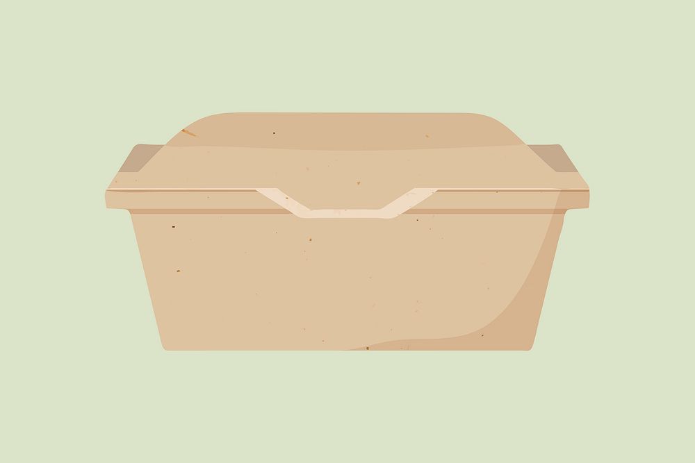 Takeaway container, eco-friendly product illustration psd