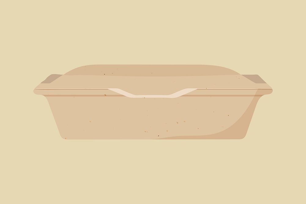 Takeaway container, eco-friendly product illustration psd