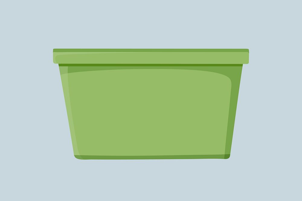 Green trash can, environment illustration