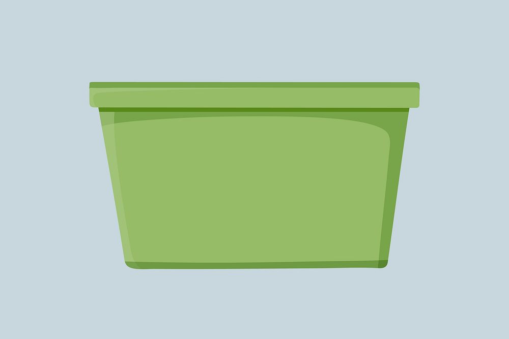 Green trash can, environment illustration vector