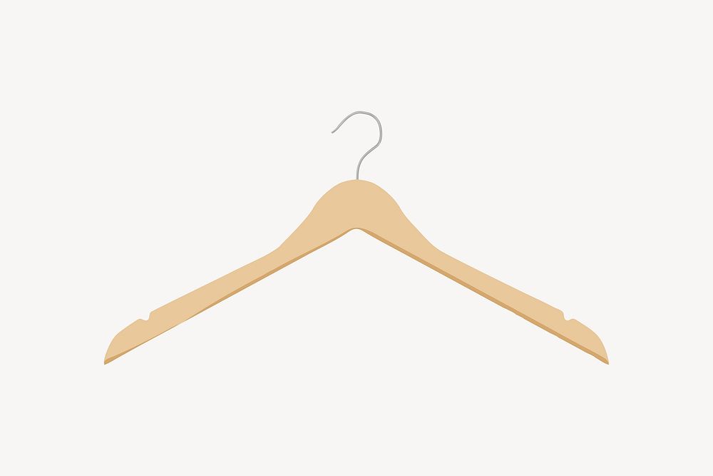 Wooden hanger collage element vector