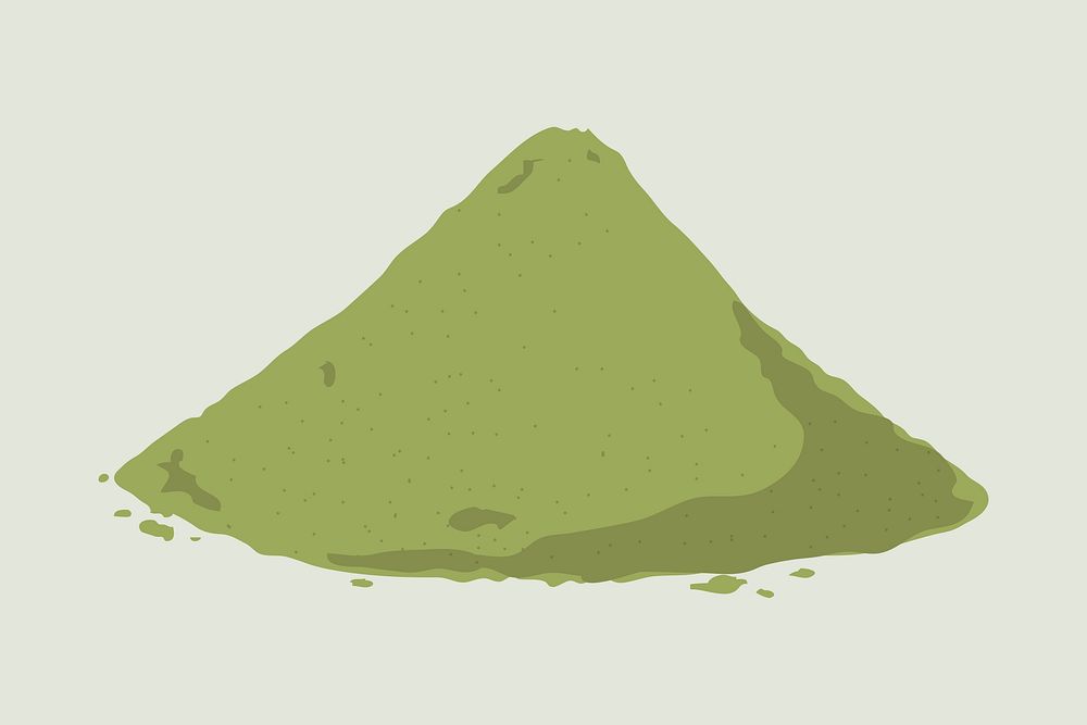 Matcha tea powder, food illustration vector