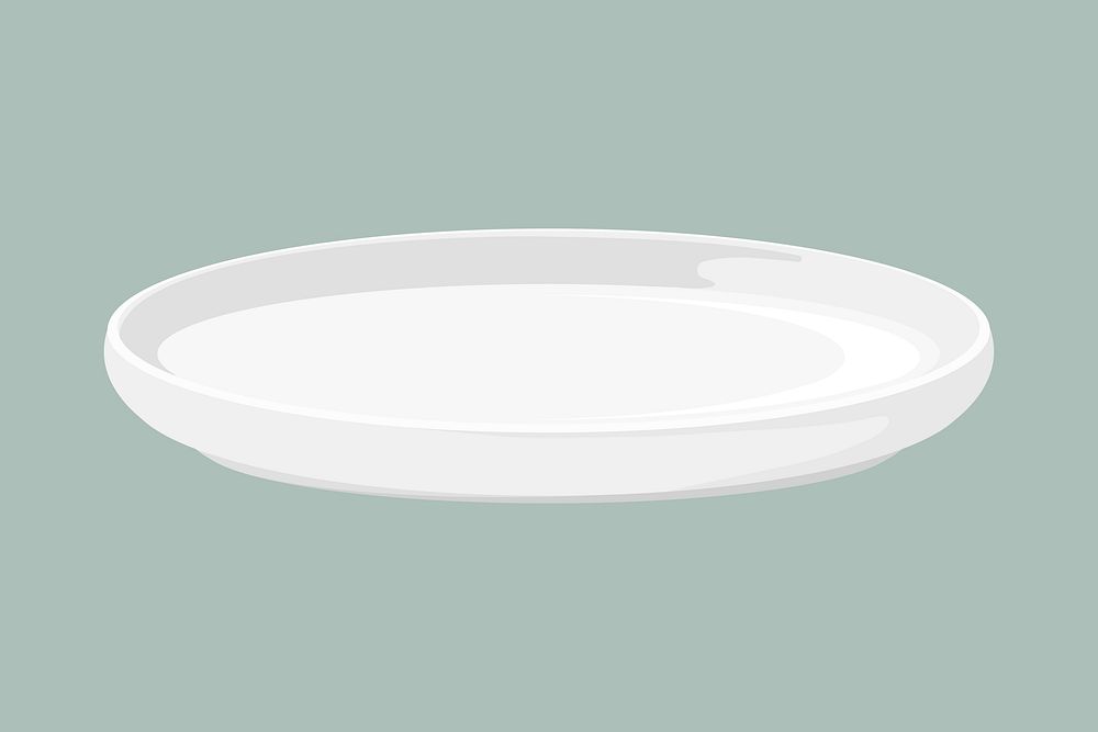 White plate kitchenware illustration