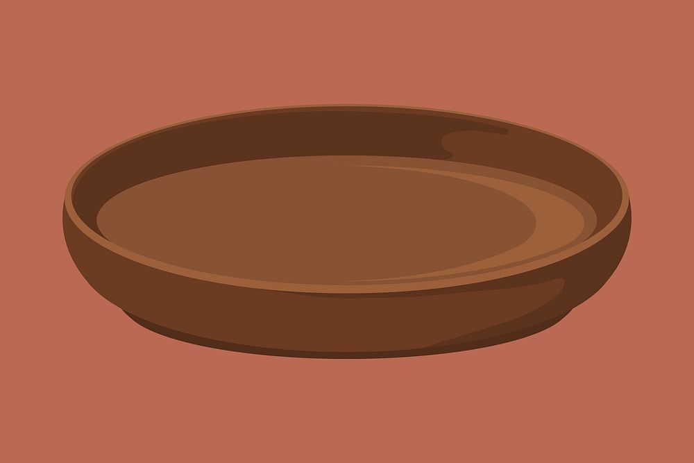 Brown plate kitchenware illustration