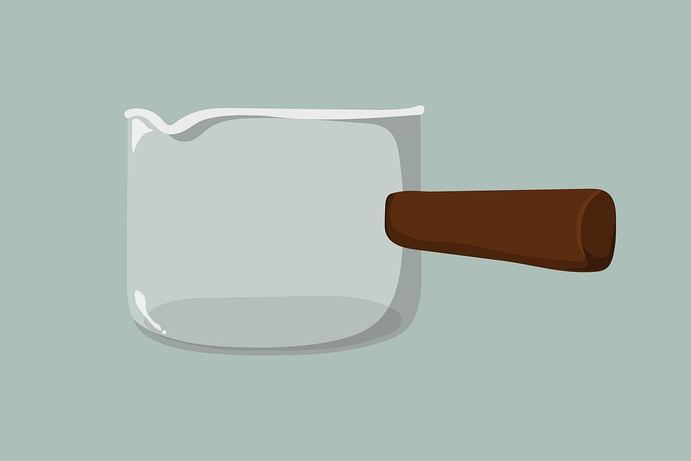 Double spouts glass, kitchen utensil illustration  vector