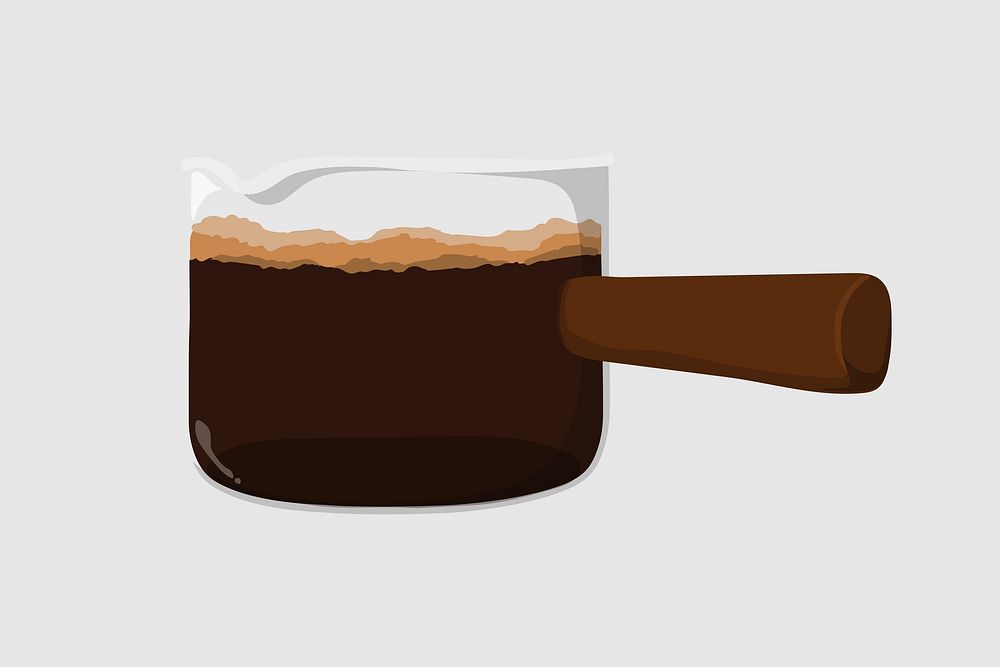 Espresso shot glass, drink illustration  psd
