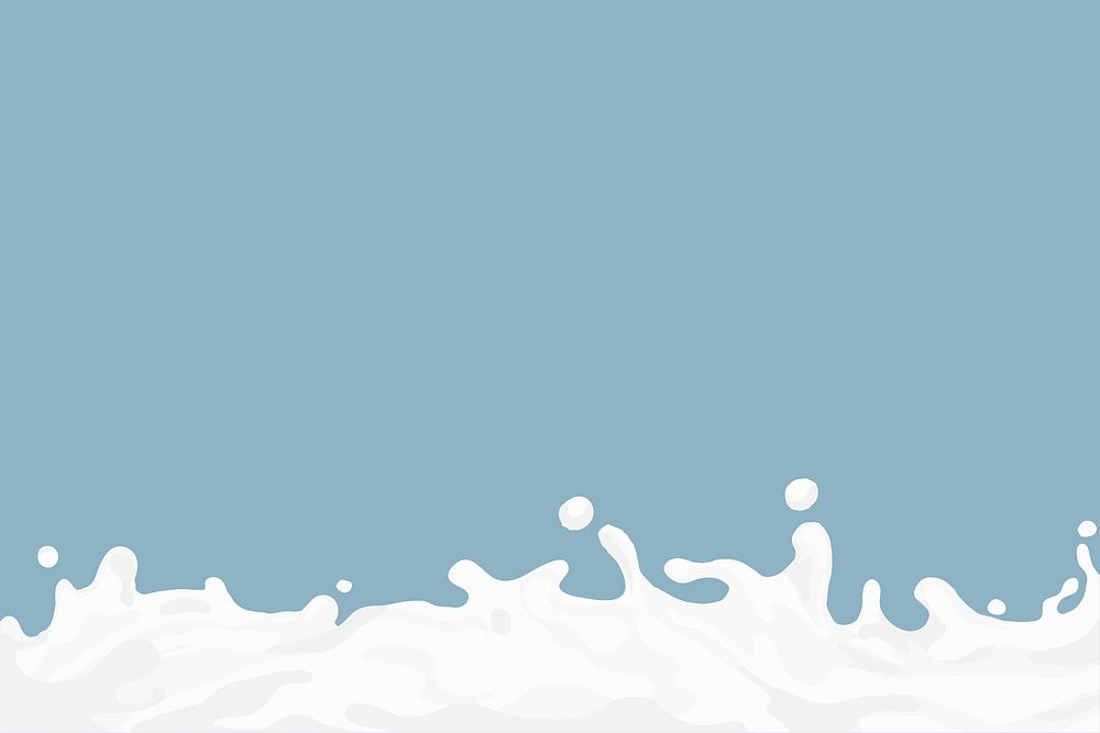 Milk splash border background, blue design vector