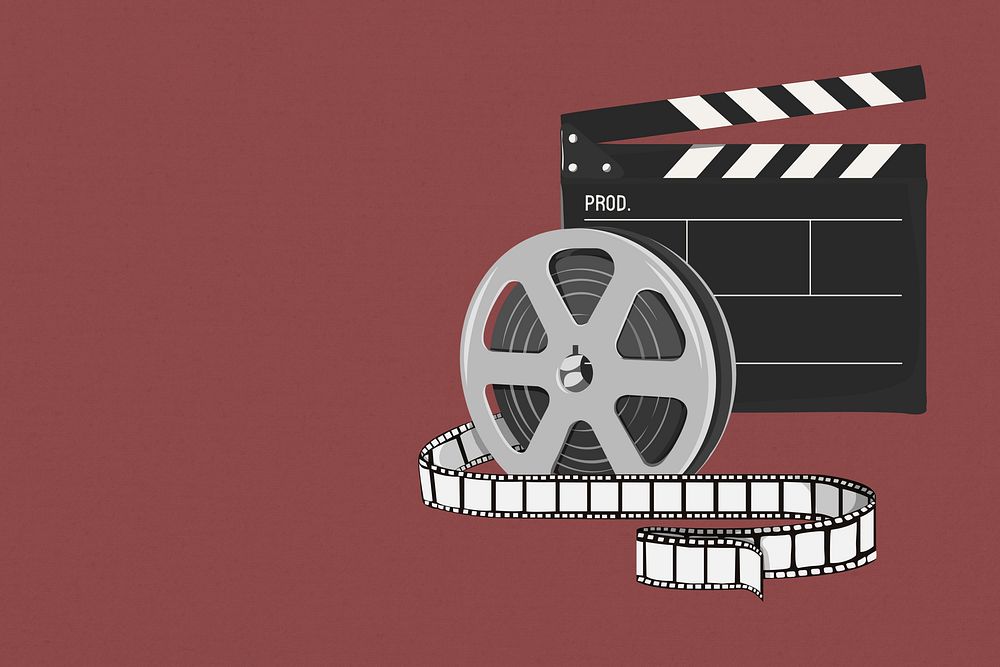 Cinema film reel, entertainment illustration