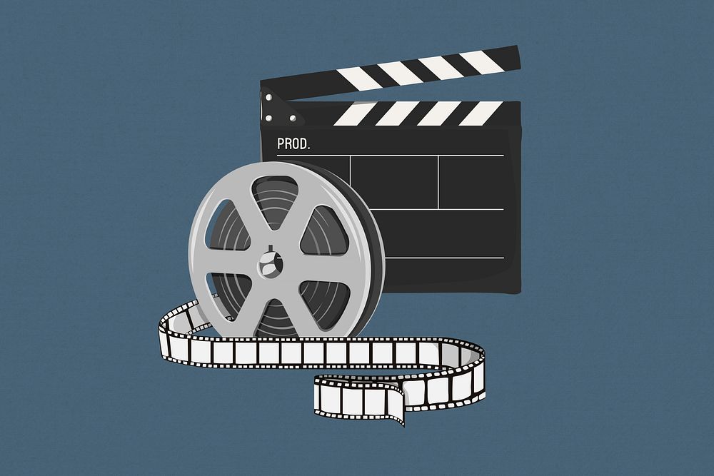 Cinema film reel, entertainment illustration