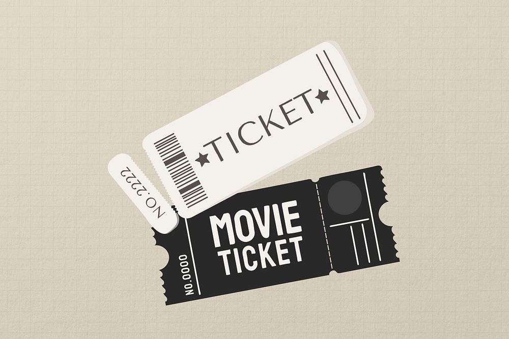 Movie ticket, date night illustration