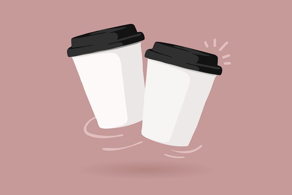 Takeaway cup, beverage packaging illustration 