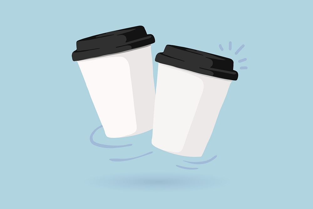 Takeaway cup, beverage packaging illustration 