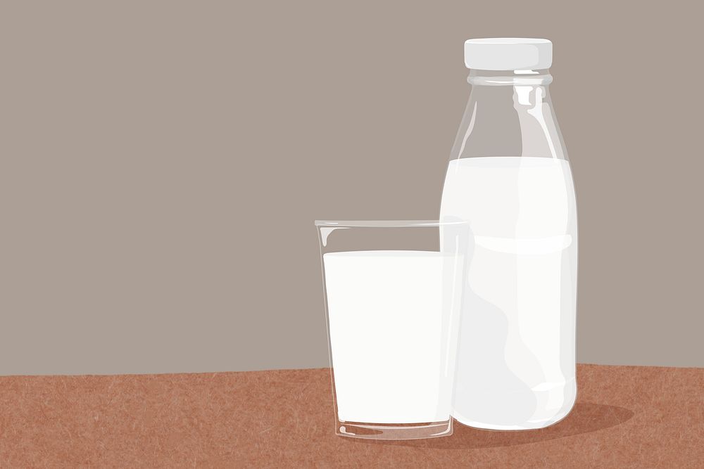Glass of milk, drink illustration